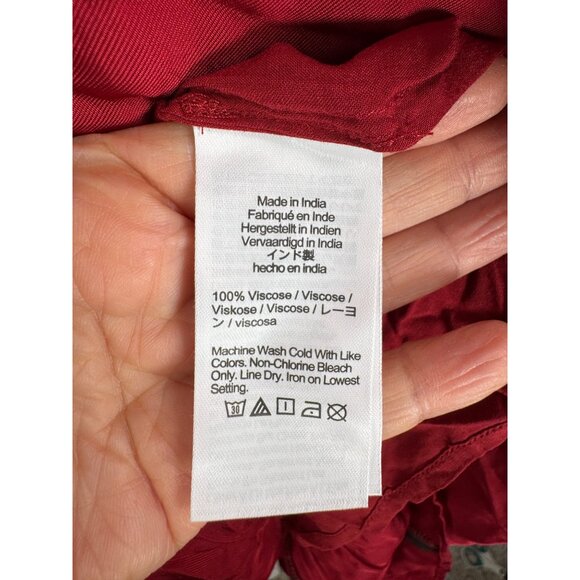 J.Crew Amelia popover shirtdress in drapey‎ viscose twill red preppy sz L - Picture 7 of 7